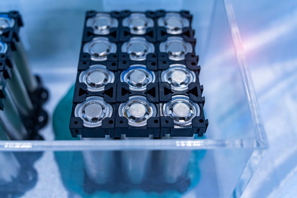 Close-up of high-quality cylindrical lithium-ion battery cells for specialized industrial applications by Celtrix